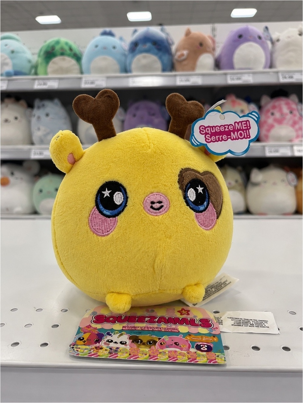 Squeezamals Plush Deer Reindeer Yellow Plush NWT Series 2